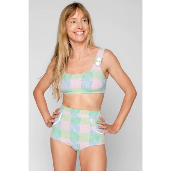 Free People x Seea Georgia Buttoned Bikini Top & Bottom Amos - Picture 6 of 9